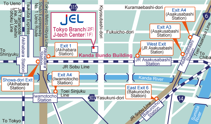 Map of Tokyo branch building
